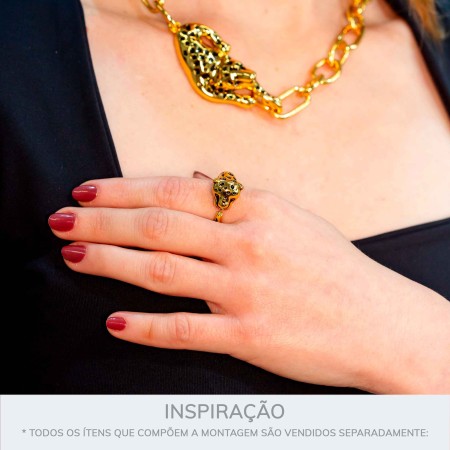 Anel Dourado Onça Pintadaa N° 22