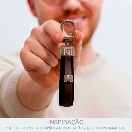 Chaveiro O melhor Pai Níquel 56mm