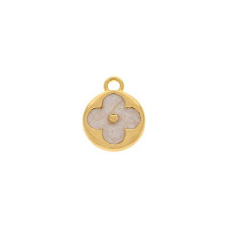 Pingente Flor Dourado com Pérola 19mm