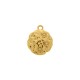 Pingente Medalha Orgânica Ouro com Pérola 24mm