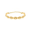 Bracelete Olho Grego Dourado com Pérola 66mm