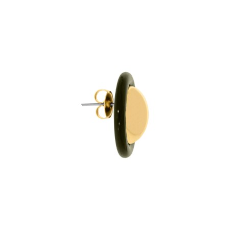 Brinco de Esfera Ouro com Verde Oliva 26mm