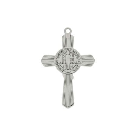 Pingente Crucifixo São Bento Níquel 51mm