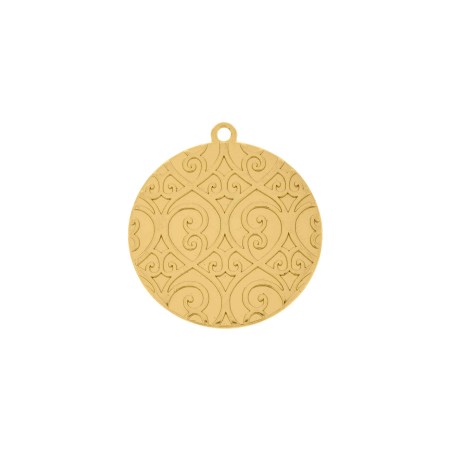 Pingente Medalha com Salmo Ouro 43mm