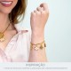Pingente Flor Estrelar Dourado com Pérola 21mm