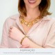 Bracelete Olho Grego Dourado com Pérola 66mm