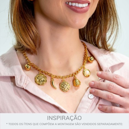 Pingente Redondo Ouro 18mm