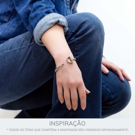 Bracelete Prateado Inspiração 70mm