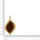 Pingente Folha Ouro com resina Marrom 56mm