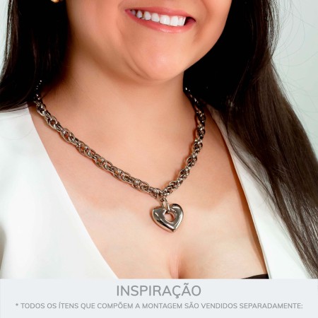 Pingente Coração Prata 28mm