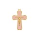 Pingente Crucifixo Ouro com Rosa Claro 43mm
