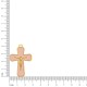Pingente Cruz com Cristo Dourado e resina Rosa Claro 43mm