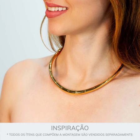 Colar Dourado com Fendas 132mm