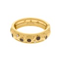 Bracelete Dourado Boêmio Marrom com Strass 72mm