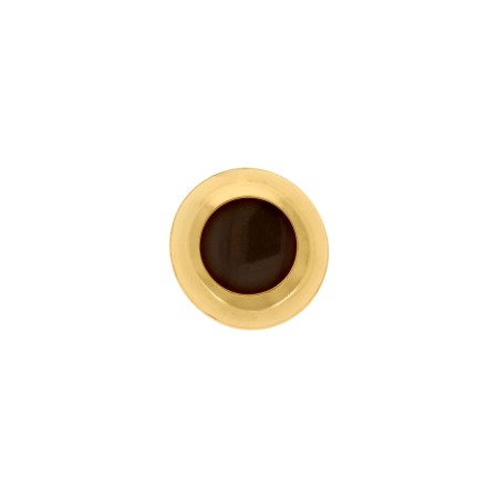 Brinco Ouro com Marrom 18mm