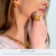 Brinco Ouro com Caramelo 18mm