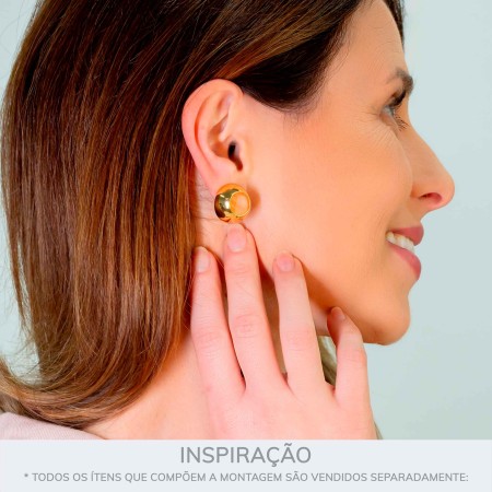 Brinco Ouro com Caramelo 18mm
