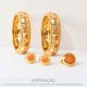 Brinco Ouro com Caramelo 18mm
