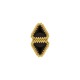 Passador Losango Ouro com Preto 21mm