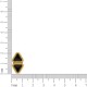 Passador Losango Ouro com Preto 21mm