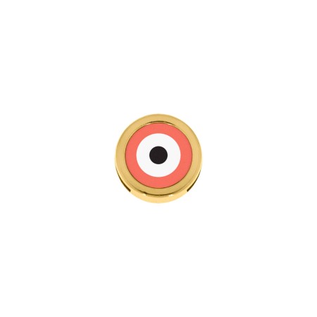 Passador Olho Grego Coral Ouro 16mm
