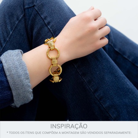 Bridão Dourado com Textura de Corda 153mm