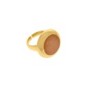 Anel Dourado com Caramelo Perolizado N° 21