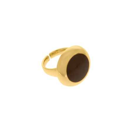 Anel Dourado com Marrom N° 21