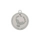 Pingente Medalha Oxalá Níquel com Branco 26mm