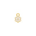 Pingente Flor Ouro com Branco 13mm