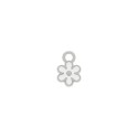 Pingente Flor Níquel com Branco 13mm