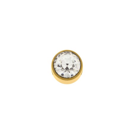 Passador Redondo Ouro com Cristal 10mm