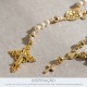 Conjunto Pingentes Cruz Ouro com Strass