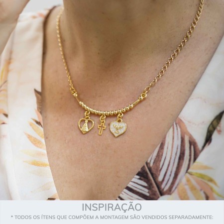 Pingente Mini Cruz Vazada Ouro 13mm
