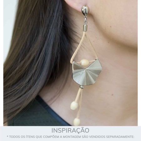 Pingente Leque Ondulado Níquel 29mm