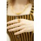 Anel Ouro com Strass Âmbar N° 17