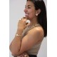 Brinco Trevo Dourado com Off White 18mm