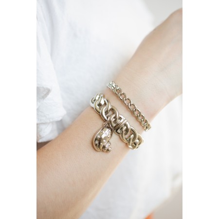 Pingente Concha do Mar Níquel com Strass 32mm