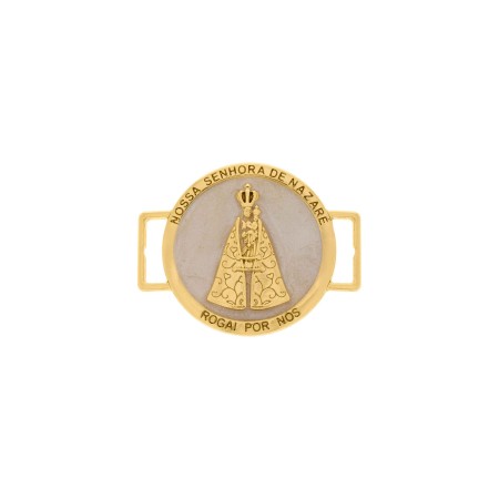 Passa Tira Nossa Senhora de Nazaré Ouro com Pérola 38mm