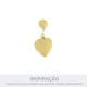 Pingente Mini Coração Ouro com Strass 10mm