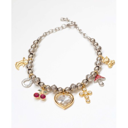 Pingente Ferradura Níquel com Strass 20mm