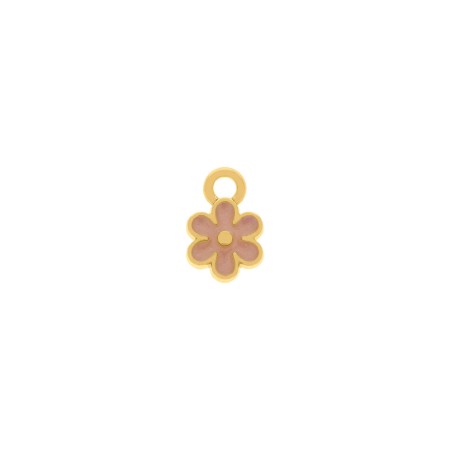 Pingente Flor Ouro com Nude 13mm