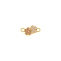 Pingente Flores Dourado com Resina 20mm