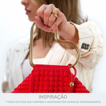 Alça para Bolsa de Coração Ouro 120mm