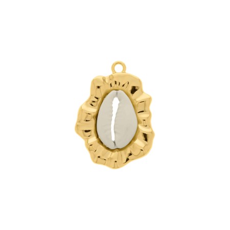 Pingente Búzio Dourado com Off White 39mm