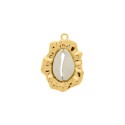 Pingente Búzio Dourado com Off White 39mm