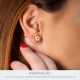Brinco Florzinha Dourado com Nude 9mm