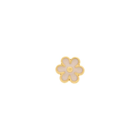 Brinco Florzinha Dourado com Nude 9mm