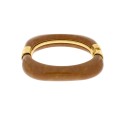 Bracelete Quadrado Marrom com Dourado 78mm