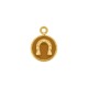 Pingente Ferradura Dourado com Amarelo Queimado 18mm